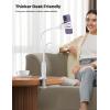 Lamicall Gooseneck Phone Holder for Bed – 360 Adjustable Clamp Clip, Overhead Cell Phone Mount Stand for Desk, Compatible with All Cellphone, White(Snow White)