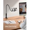 Lamicall Gooseneck Phone Holder for Bed – 360 Adjustable Clamp Clip, Overhead Cell Phone Mount Stand for Desk, Compatible with All Cellphone, White(black)