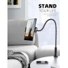 Lamicall Gooseneck Tablet Mount Holder for Bed – Flexible Tablet Arm Clamp for Bed Compatible with Pad Mini 7.9, Air 9.7, Pro 10.5, Kindle, Switch, Galaxy Tabs, More 4.7-11″ Device – Black(Black)