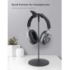 Lamicall Headphone Stand, Desktop Headset Holder – Desk Earphone Stand, for All Headsets Such as Airpods Max, HyperX Gaming Headphones, Beats/Sennheiser Music Headphones – Black(Black)