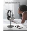 Lamicall Headphone Stand, Desktop Headset Holder – Desk Earphone Stand, for All Headsets Such as Airpods Max, HyperX Gaming Headphones, Beats/Sennheiser Music Headphones – Black(Black)