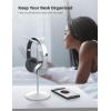 Lamicall Headphone Stand, Desktop Headset Holder – Desk Earphone Stand, for All Headsets Such as Airpods Max, HyperX Gaming Headphones, Beats/Sennheiser Music Headphones – Black(White)