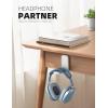 Lamicall Headphone Stand, Sticky Headset Hanger – Adhesive Headphone Holder Hook Mount, Headset Stand Holder Clip Under Desk, Earphone Clamp for Airpods Max, HyperX, Sennheiser, Black(White – One Pack)