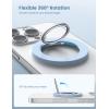 Lamicall Magnetic Phone Ring Grip Holder Compatible for Magsafe, [Upgraded Strong Magnet] Finger Ring Holder, Pop Grip Socket Stand, Mag Safe Kickstand Accessories for iPhone 17 Pro Max, Dark Green(sky blue)