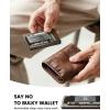 Lamicall Minimalist Metal Wallet for Men – [Mechanical Hinges][15-20 Cards] Slim Wallets, Credit Card Holder, Money Clip & Cash Strap, RFID, Thin, Gift for Men, Stocking Stuffers, Christmas Gifts(Metallic Wood Grain – CLIP&STRAP)