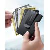 Lamicall Minimalist Metal Wallet for Men – [Mechanical Hinges][15-20 Cards] Slim Wallets, Credit Card Holder, Money Clip & Cash Strap, RFID, Thin, Gift for Men, Stocking Stuffers, Christmas Gifts(Black – CLIP&STRAP)