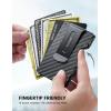 Lamicall Minimalist Metal Wallet for Men – [Mechanical Hinges][15-20 Cards] Slim Wallets, Credit Card Holder, Money Clip & Cash Strap, RFID, Thin, Gift for Men, Stocking Stuffers, Christmas Gifts(Carbon Fiber – CLIP&STRAP)