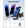 Lamicall Motorcycle Phone Mount, Bike Phone Holder – [Metal Lock] Upgrade Quick Install Handlebar Clip for Bicycle Scooter, Cell Phone Clamp for iPhone 17 16 15 Pro Max, Galaxy, 4.7-6.8″ Phones(Blue)