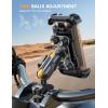 Lamicall Motorcycle Phone Mount Holder – [Metal Extension Arm] [Dual Vibration Dampener] Motorcycle Cell Phone Mount, Bike Bicycle Handlebar Phone Clamp, for iPhone 16/15/ 14 Pro Max, 4.7-6.7″ Phones