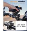 Lamicall Motorcycle Phone Mount Holder – [Metal Extension Arm] [Dual Vibration Dampener] Motorcycle Cell Phone Mount, Bike Bicycle Handlebar Phone Clamp, for iPhone 16/15/ 14 Pro Max, 4.7-6.7″ Phones