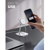 Lamicall Phone Stand for Apple 15W MagSafe Charger – [Charger Not Included] 360 Rotation Adjustable Aluminum Charging Holder Dock for Desk, Compatible with iPhone 17 16 15 14 Air, Pro, Pro Max, Plus(for 25W Charger [New Version])