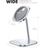 Lamicall Phone Stand for Apple 15W MagSafe Charger – [Charger Not Included] 360 Rotation Adjustable Aluminum Charging Holder Dock for Desk, Compatible with iPhone 17 16 15 14 Air, Pro, Pro Max, Plus(for 25W Charger [New Version])