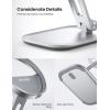 Lamicall Phone Stand for Apple 15W MagSafe Charger – Collasple Adjustable Charging Holder Dock Cradle for Desk, Compatible with Airpods, iPhone 16 15 14 13 12 Plus, Pro, Pro Max, Grey [Stand Only](For 15W Charger [Old Version] – Silver)
