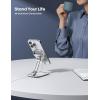 Lamicall Phone Stand for Apple 15W MagSafe Charger – Collasple Adjustable Charging Holder Dock Cradle for Desk, Compatible with Airpods, iPhone 16 15 14 13 12 Plus, Pro, Pro Max, Grey [Stand Only](For 15W Charger [Old Version] – Silver)