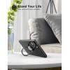 Lamicall Silver Cell Phone Ring Finger Stand – Phone Ring Grip Holder Kickstand, Metal Grip Hook Work with Magnetic Car Mount, Compatible with iPhone 16 15 Pro Max Plus XR, Smartphone Accessories(Matte Black)