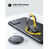 Lamicall Silver Cell Phone Ring Finger Stand – Phone Ring Grip Holder Kickstand, Metal Grip Hook Work with Magnetic Car Mount, Compatible with iPhone 16 15 Pro Max Plus XR, Smartphone Accessories(Black-01)