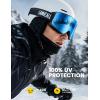 Lamicall Ski Goggles with 3X Anti-Fog – 100% UV Protection, OTG Design for Skiing, Snowboard, Snowmobile, Men, Women(Black Frame – Blue Lens)