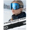 Lamicall Ski Goggles with 3X Anti-Fog – 100% UV Protection, OTG Design for Skiing, Snowboard, Snowmobile, Men, Women(Black Frame – Blue Lens)