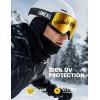 Lamicall Ski Goggles with 3X Anti-Fog – 100% UV Protection, OTG Design for Skiing, Snowboard, Snowmobile, Men, Women(Black Frame – Gold Lens)