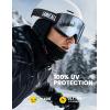 Lamicall Ski Goggles with 3X Anti-Fog – 100% UV Protection, OTG Design for Skiing, Snowboard, Snowmobile, Men, Women(Black Frame – Silver Lens)