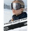 Lamicall Ski Goggles with 3X Anti-Fog – 100% UV Protection, OTG Design for Skiing, Snowboard, Snowmobile, Men, Women(Black Frame – Silver Lens)