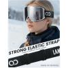 Lamicall Ski Goggles with 3X Anti-Fog – 100% UV Protection, OTG Design for Skiing, Snowboard, Snowmobile, Men, Women(White Frame – Silver Lens)