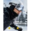 Lamicall Ski Goggles with 3X Anti-Fog – 100% UV Protection, OTG Design for Skiing, Snowboard, Snowmobile, Men, Women(White Frame – Silver Lens)