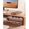 Lamicall Spring Cord Organizer, Office Desk Accessories – 12Pack Compact Desk Cable Management Holder Clips, Nightstand Phone Charging Cord Holder, 8mm Slot Adhesive Wire Organizer, White(Black)