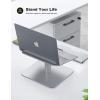 Lamicall Swivel Laptop Stand, Laptop Riser – [360-Rotating] Ergonomic Aluminum Computer Desk Holder Compatible with MacBook, Air, Pro, Dell XPS, HP and More 10″ – 17.3″ Notebook – Sliver
