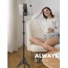 Lamicall Tablet Floor Tripod Stand – 64.9″ Tablet Holder Mount with Adjustable Height for Stream/Watching with Bluetooth Remote, for iPad Pro 12.9, Mini, Air, iPhone and 4.7-13″ Tablet and Cellphone