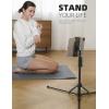 Lamicall Tablet Floor Tripod Stand – 64.9″ Tablet Holder Mount with Adjustable Height for Stream/Watching with Bluetooth Remote, for iPad Pro 12.9, Mini, Air, iPhone and 4.7-13″ Tablet and Cellphone