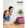 Lamicall Tablet Pillow Holder Stand – Tablet Pillow Soft Pad Dock for Lap, Bed and Desk with Pocket & 4 Viewing Angles, for iPad Pro 13, 11, 12.9, Air, Mini, Kindle, iPhone, 4-13″ Devices, Black(Purple Red)
