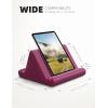 Lamicall Tablet Pillow Holder Stand – Tablet Pillow Soft Pad Dock for Lap, Bed and Desk with Pocket & 4 Viewing Angles, for iPad Pro 13, 11, 12.9, Air, Mini, Kindle, iPhone, 4-13″ Devices, Black(Purple Red)