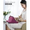 Lamicall Tablet Pillow Holder Stand – Tablet Pillow Soft Pad Dock for Lap, Bed and Desk with Pocket & 4 Viewing Angles, for iPad Pro 13, 11, 12.9, Air, Mini, Kindle, iPhone, 4-13″ Devices, Black(Purple Red)