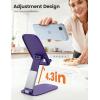 Lamicall Ultra-Thin Cell Phone Stand for Desk – [Height Adjustable] Foldable Desktop Phone Holder, Portable Mobile Stand, Office Desk Accessories for iPhone 17 16 15 14 13 Pro Max Air, Galaxy S25, S24(Purple)