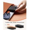 Lamicall Ultra-Thin Cell Phone Stand for Desk – [Height Adjustable] Foldable Desktop Phone Holder, Portable Mobile Stand, Office Desk Accessories for iPhone 17 16 15 14 13 Pro Max Air, Galaxy S25, S24(A-Black)