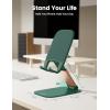 Lamicall Ultra-Thin Cell Phone Stand for Desk – [Height Adjustable] Foldable Desktop Phone Holder, Portable Mobile Stand, Office Desk Accessories for iPhone 17 16 15 14 13 Pro Max Air, Galaxy S25, S24(Green)