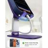 Lamicall Ultra-Thin Cell Phone Stand for Desk – [Height Adjustable] Foldable Desktop Phone Holder, Portable Mobile Stand, Office Desk Accessories for iPhone 17 16 15 14 13 Pro Max Air, Galaxy S25, S24(Purple)