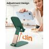 Lamicall Ultra-Thin Cell Phone Stand for Desk – [Height Adjustable] Foldable Desktop Phone Holder, Portable Mobile Stand, Office Desk Accessories for iPhone 17 16 15 14 13 Pro Max Air, Galaxy S25, S24(Green)