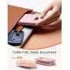 Lamicall Ultra-Thin Cell Phone Stand for Desk – [Height Adjustable] Foldable Desktop Phone Holder, Portable Mobile Stand, Office Desk Accessories for iPhone 17 16 15 14 13 Pro Max Air, Galaxy S25, S24(C-Pink)