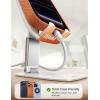 Lamicall Ultra-Thin Cell Phone Stand for Desk – [Height Adjustable] Foldable Desktop Phone Holder, Portable Mobile Stand, Office Desk Accessories for iPhone 17 16 15 14 13 Pro Max Air, Galaxy S25, S24(B-White)