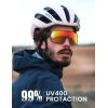 Lamicall XL Size Polarized Sports Sunglasses for Men Women, Large UV400 Protection Sun Glasses, Running Cycling Baseball(Black Frame-red Lens)