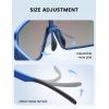Lamicall XL Size Polarized Sports Sunglasses for Men Women, Large UV400 Protection Sun Glasses, Running Cycling Baseball(Blue Frame-blue Lens)
