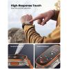 Lamicall for Apple Watch Ultra Screen Protector – Titanium Bumper Frame Case Cover, 2Pack Tempered Glass Film [Sensitive Touch] for iWatch Ultra 49mm, Orange