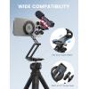 Lamicall for Magsafe Tripod Stand – [Ultra-Compact] Aluminium Magnetic Phone Tripod for iPhone 17/16 Pro Max Air, Flexible Cell Phone Bedstand Mount with 1/4″ Screw, Arca & Hook Fits Travel Desk Grey(Black)