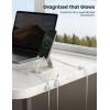 Magnetic Cable Clips Cord Organizer – Lamicall 8Pack [Crystal-Clear & Silver Shine] Cable Management Holder for Phone Charging Cord, Strong Adhesive for Nightstand, Home Office Desk Decor Accessories(- Snow White)
