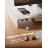 Magnetic Cable Clips Cord Organizer – Lamicall 8Pack [Crystal-Clear & Silver Shine] Cable Management Holder for Phone Charging Cord, Strong Adhesive for Nightstand, Home Office Desk Decor Accessories(Misty Black)