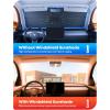 Tesla Model 3/Y Windshield Sunshade – 2025 Upgrade Foldable Sunshade Umbrella, 5-Layer UV Block, 10-Rib Frame, Fits Tesla Model 3/Y (2017-2025) Interior Sun Protection, Tesla Accessories
