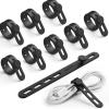 10Pack Silicone Cable Ties Cord Organizer Wrap – Lamicall Durable Reusable Wire Management with Lock Buckle, Elastic Charger Cable Strap Ties, Electrical Cord Keeper for Travel, Home Accessories(Classic Black)