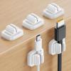 10Pack [Spring Fixed] Cord Holder Clips, Cord Organizer for Desk – Lamicall Adjustable Clips Cable Management, Phone Charger Cord Holder, Wall Car Desktop Nightstand Wire Cord Organizer(White)